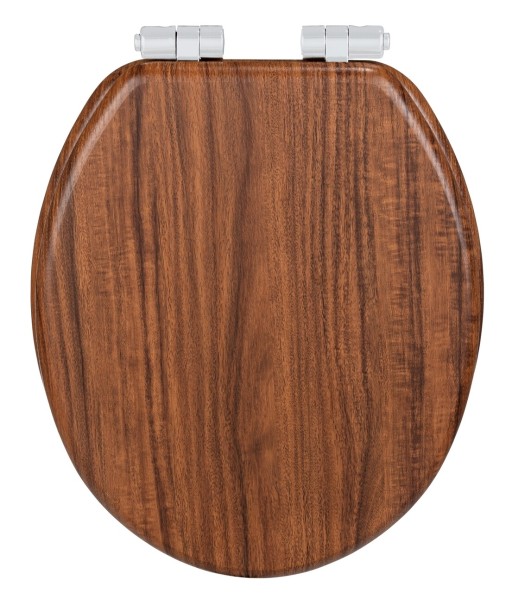 Capac de toaleta cu sistem automat de coborare, Wenko, Easy-Close Chestnut, 35.5 x 42 cm, mdf, maro