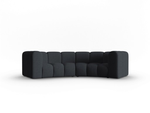 Canapea semirotunda 3 locuri, Lupine, Micadoni Home, BL, 322x135x70 cm, poliester chenille, negru