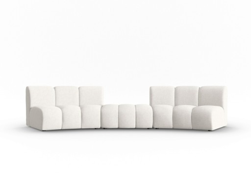 Canapea semirotunda 5 locuri, Lupine, Micadoni Home, BL, 367x118x70 cm, poliester chenille, alb