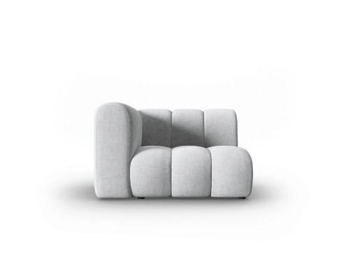 Modul canapea stanga 1 loc, Lupine, Micadoni Home, BL, 114x87x70 cm, poliester chenille, gri deschis