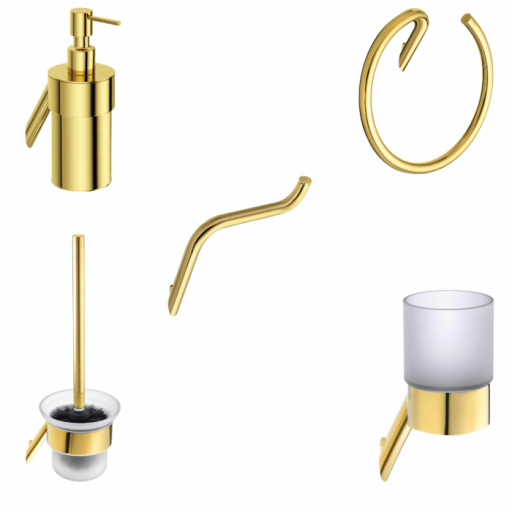 Set accesorii baie Deante Silia, auriu lucios
