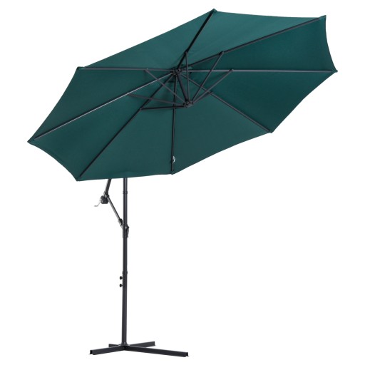 Umbrela Impermeabila cu Brat Lateral Outsunny, Structura Otel, Verde Φ300x250cm | Aosom RO