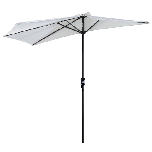 Outsunny Umbrelă Semicirculară Impermeabilă Protecție UV Alba 269x138x236cm | Aosom Romania