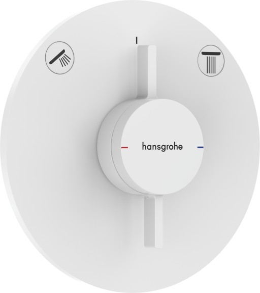 Baterie cada - dus Hansgrohe DuoTurn S cu doua functii montaj incastrat necesita corp ingropat alb mat