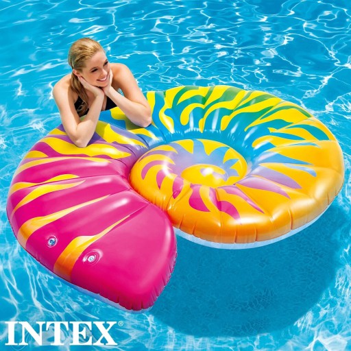 Saltea gonflabila Seashell, Intex, 157x127x25 cm, polivinil, multicolor