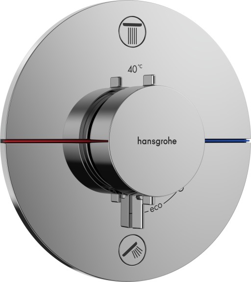 Baterie cada - dus termostatata Hansgrohe ShowerSelect Comfort S cu 2 functii montaj incastrat necesita corp ingropat crom