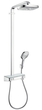 Showerpipe Hansgrohe Raindance Select E 300 cu 2 jeturi si butoane tip Touch