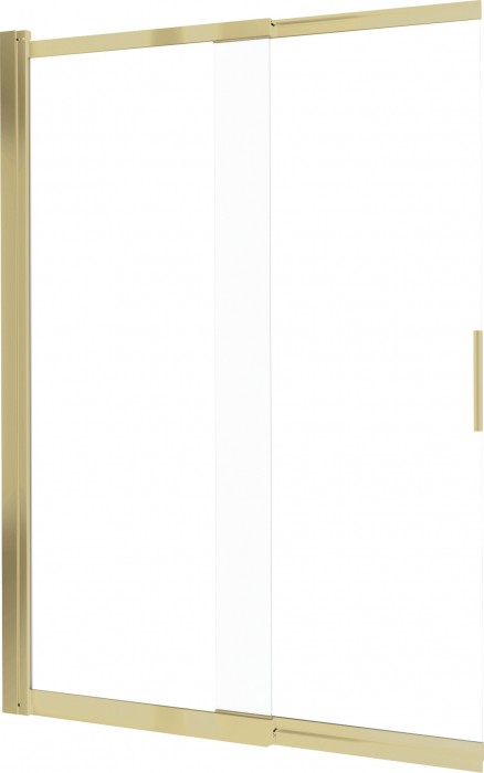 Paravan cada glisant sticla securizata, 100x140 cm, auriu periat, Deante Prizma