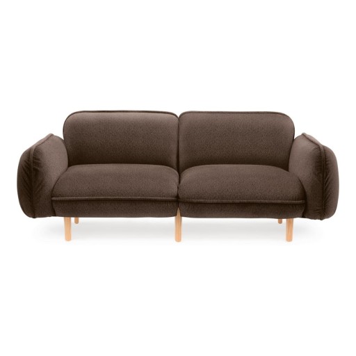 Canapea maro închis cu tapițerie din stofă bouclé 188 cm Bean – EMKO