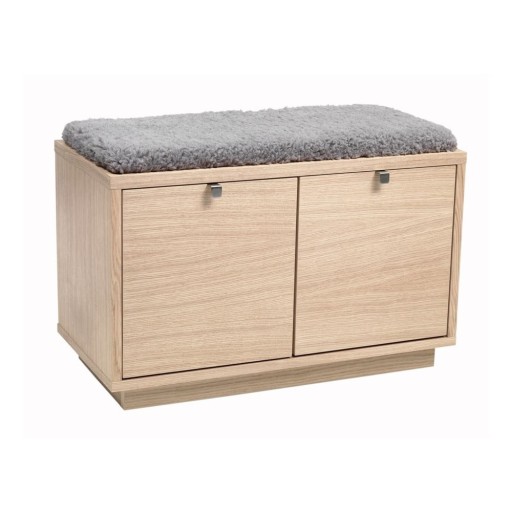 Bancă cu spațiu de depozitare și șezut gri Rowico Confetti, lățime 70 cm, natural