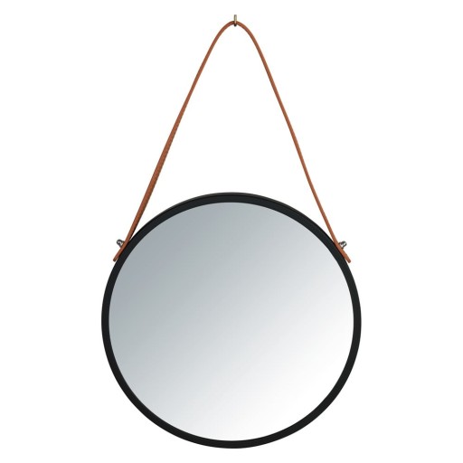 Oglindă suspendată Wenko Borrone, ø 30 cm, negru