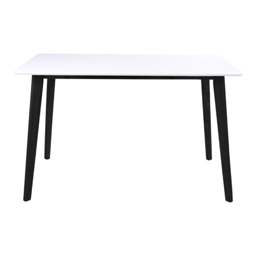 Masă dining cu structură neagră Bonami Essentials Vojens, 120 x 70 cm, alb