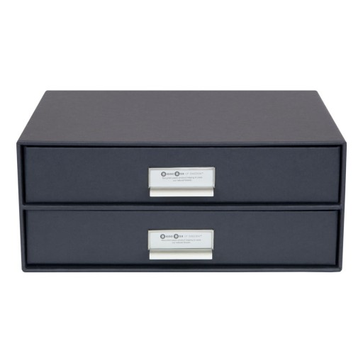 Organizator cu 2 sertare pentru documente Bigso Box of Sweden Birger, 33 x 22,5 cm, gri închis