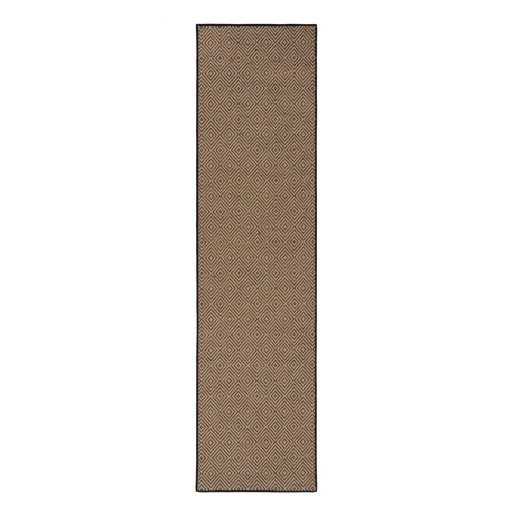 Covor tip traversă pentru scări negru/în culoare naturală din iută 60x600 cm Diamond – Flair Rugs