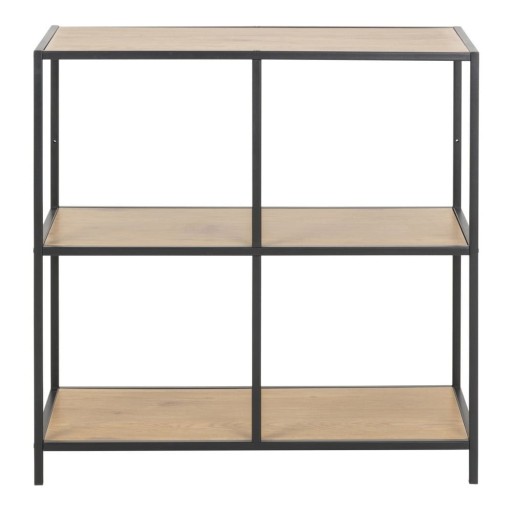 Etajeră neagră în decor de stejar 77x78 cm Seaford - Actona