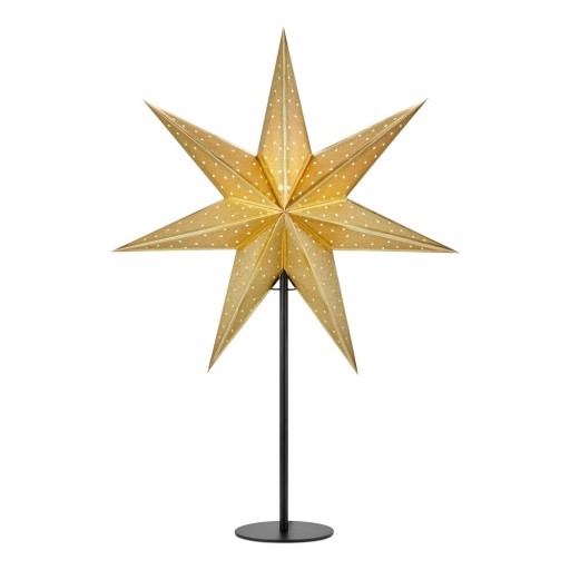 Decorațiune luminoasă aurie ø 45 cm cu model de Crăciun Glitter – Markslöjd
