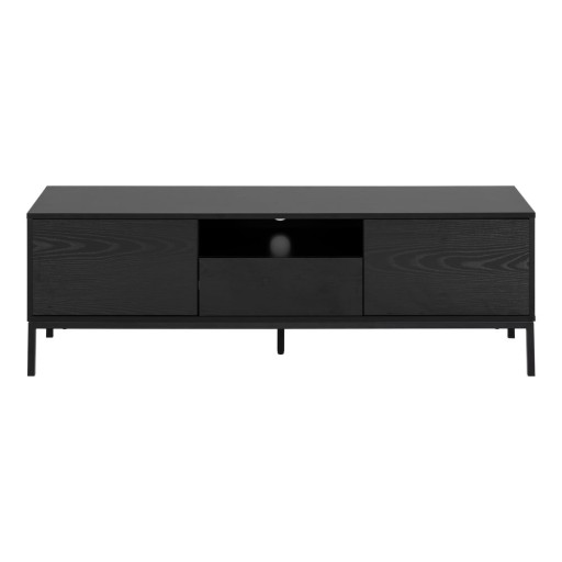 Masă TV neagră în decor de frasin 140x45 cm Seaford - Actona
