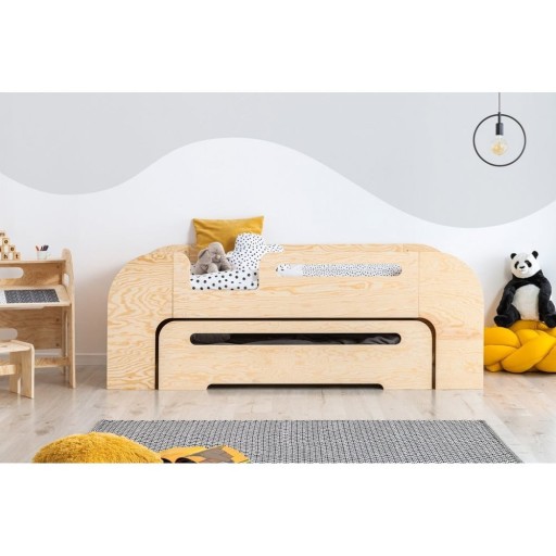 Pat pentru copii natural cu extensie suplimentară 90x200 cm AIKO – Adeko