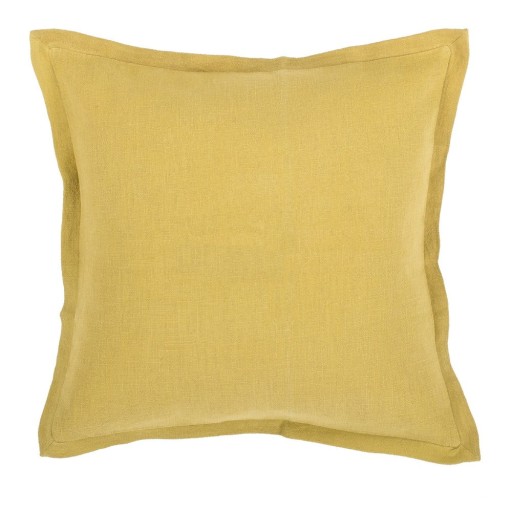 Pernă din amestec de in Tiseco Home Studio, 45 x 45 cm, verde - galben