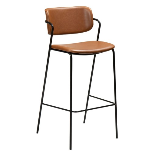 Scaun de bar din piele artificială DAN-FORM Denmark Zed, înălțime 107 cm, maro