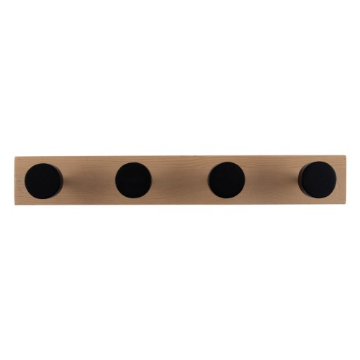 Cuier de perete negru din lemn masiv de pin Knobs – PT LIVING