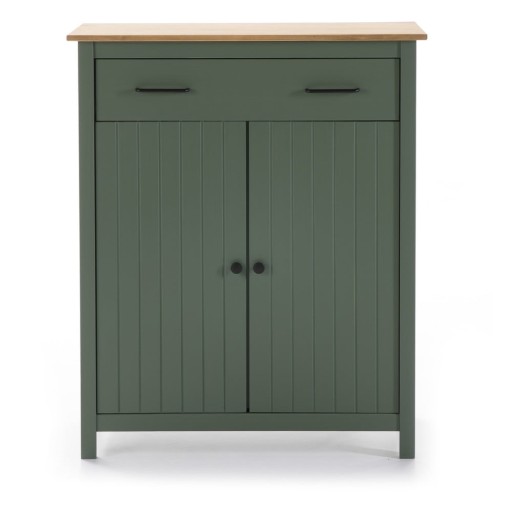 Comodă verde/în culoare naturală înaltă din lemn masiv de pin 90x110 cm Miranda – Marckeric