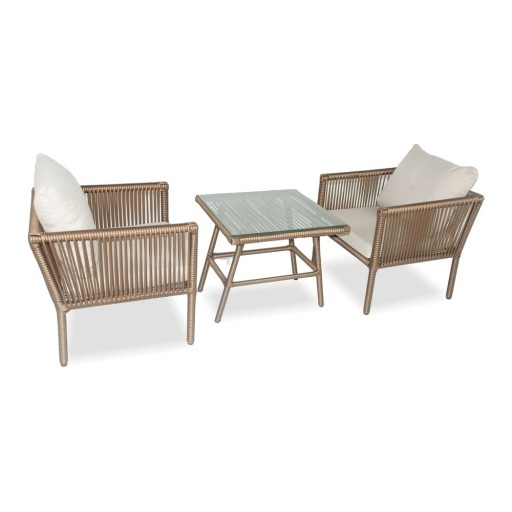 Set mobilier de grădină maro din ratan artificial pentru două persoane Shangai 2 – Floriane Garden