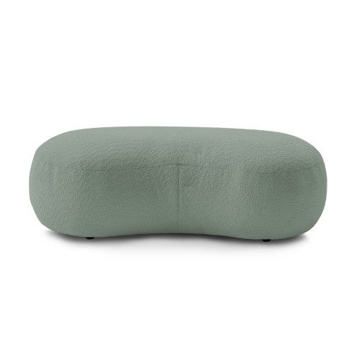 Puf din stofă bouclé verde deschis Saint-Germain – Bobochic Paris