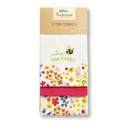 Set 3 prosoape pentru bucătărie Cooksmart Bee Happy