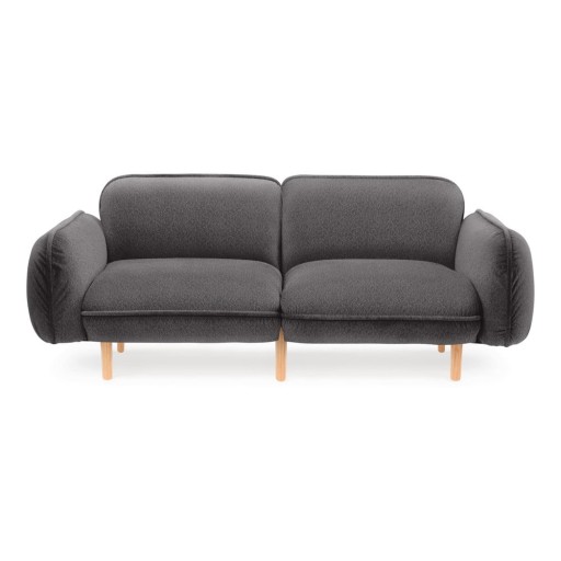 Canapea gri închis cu tapițerie din stofă bouclé 188 cm Bean – EMKO