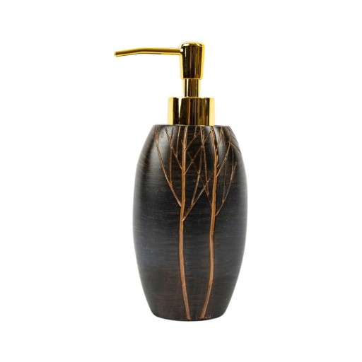 Dozator de săpun lichid maro închis din polirășină 200 ml Lioni – Mioli Decor