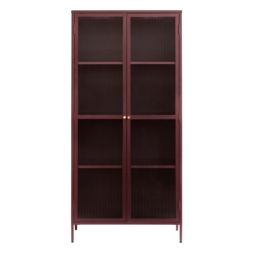 Vitrină roșie din metal 90x190 cm Bronco – Unique Furniture