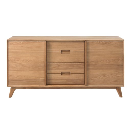 Comodă din lemn de stejar alb Unique Furniture Rho