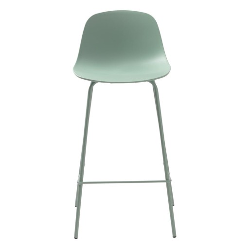 Scaun de bar verde deschis din plastic 92,5 cm Whitby – Unique Furniture