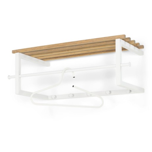 Cuier de perete alb cu raft din metal Marco – Spinder Design