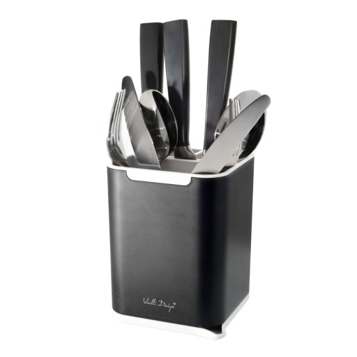 Set suport pentru tacâmuri Vialli Design Cutlery, negru