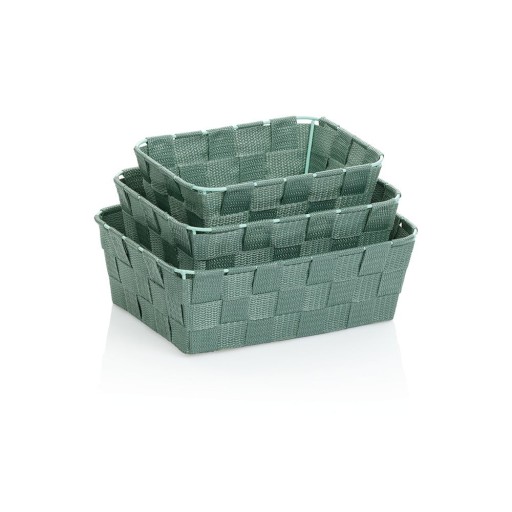 Set 3 coșuri de depozitare Kela Alvaro, verde