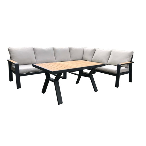 Set mobilier de grădină gri din aluminiu pentru 5 persoane Rotterdam – Rojaplast