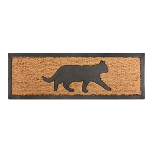 Covoraș intrare din fibre de nucă de cocos Esschert Design Cat, 25 x 75 cm
