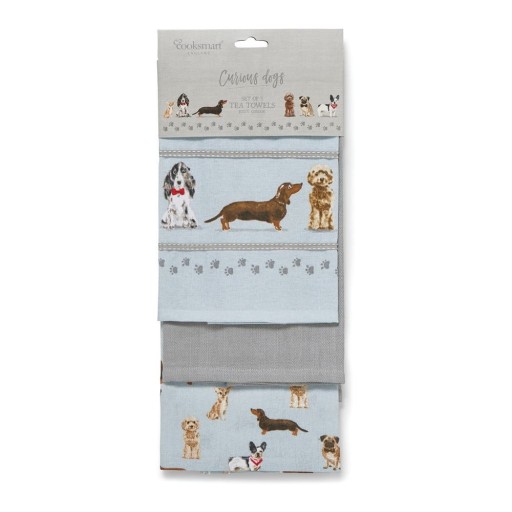 Set 3 prosoape de bucătărie Cooksmart ® Curious Dogs