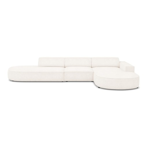 Colțar bej cu tapițerie bouclé (pe partea dreaptă) Jodie – Micadoni Home