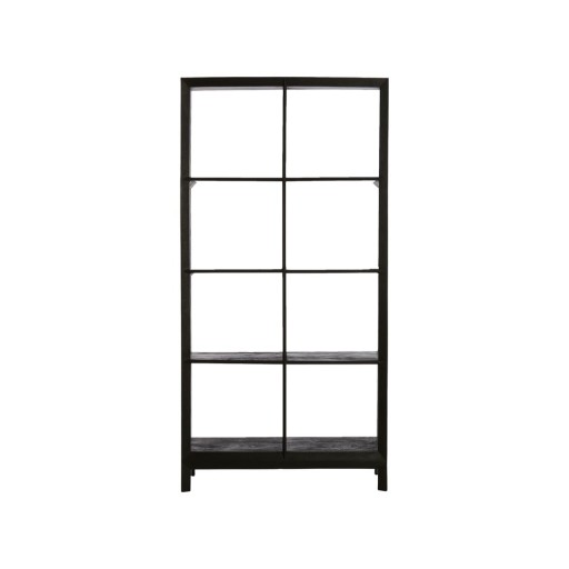 Bibliotecă neagră din lemn 95x190 cm Sondrio – Light & Living