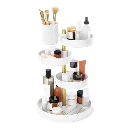 Organizator de baie alb pentru cosmetice din plastic Pirouette – Umbra