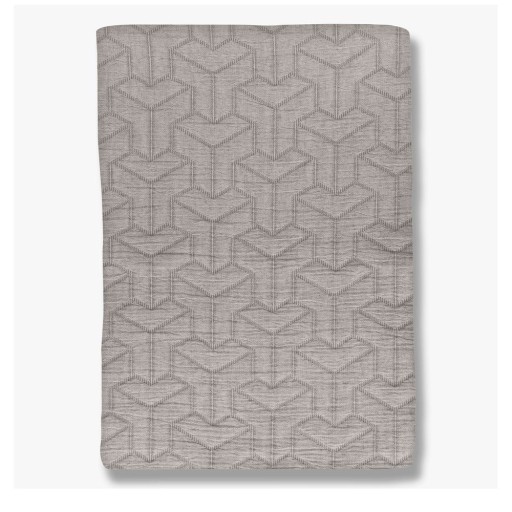 Cuvertură gri din bumbac reciclat pentru pat de o persoană 140x250 cm Trio – Mette Ditmer Denmark