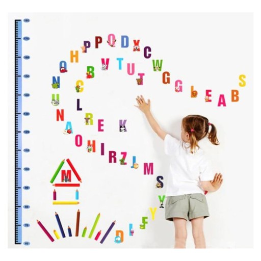 Autocolant pentru copii de tip metru pentru ușă/pentru perete 70x50 cm Alphabet – Ambiance