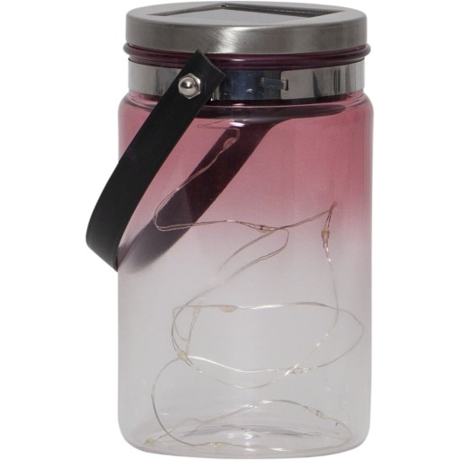 Felinar solar pentru exterior Star Trading Tint Lantern Pink, înălțime 15 cm