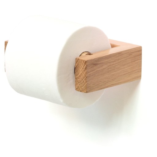 Suport de perete din lemn de stejar pentru hârtie igienică, Wireworks Mezza