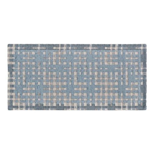Covor tip traversă albastru lavabil 55x115 cm Dama Azzurro – Floorita