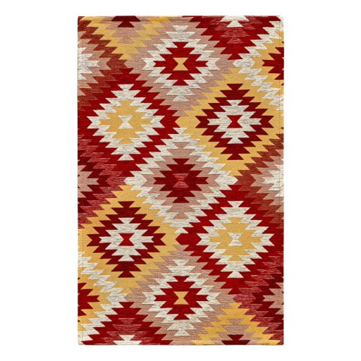 Covor tip traversă roșu/galben lavabil 55x240 cm Avana Rosso – Floorita