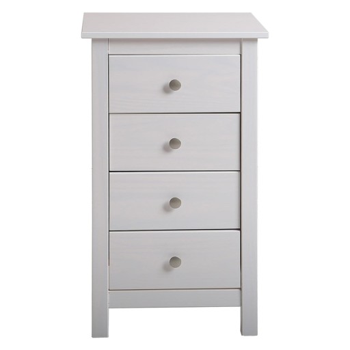 Comodă albă înaltă din lemn masiv de pin 46x80 cm Berna – Marckeric